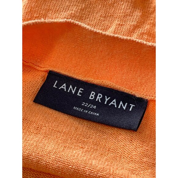 Lane Bryant Tank Top Plus Size 22/24 Orange Sleeveless VNeck Linen Blend Vibrant - Picture 5 of 7